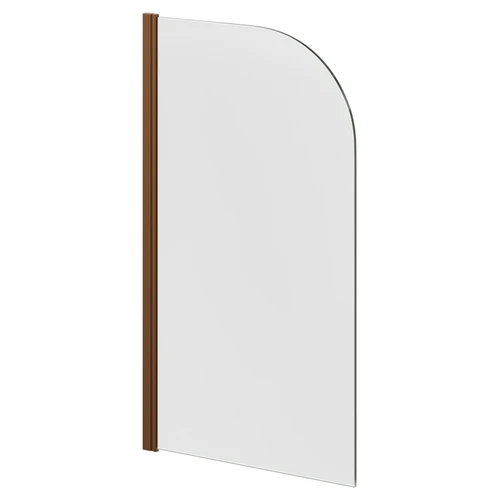 Colore Round Brushed Bronze 770mm Single Section Bath Shower Screen