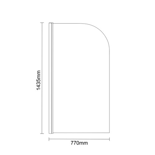 Colore Round Brushed Bronze 770mm Single Section Bath Shower Screen