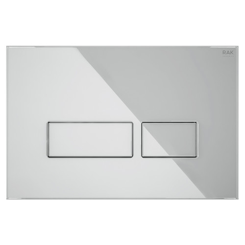 RAK Ecofix White Glass Flush Plate with Rectangular Push Plates - FSRAKPPL011