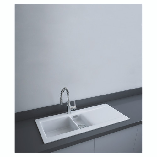 RAK Dream Matt White 1.5 Bowl Slim Kitchen Sink - OC200NTSL500A