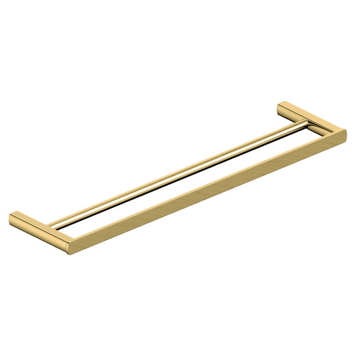 RAK Petit Square Brushed Gold 450mm Double Towel Rail - RAKPES9912-45G