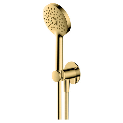 RAK Petit Brushed Gold Round Shower Handset and Bracket - RAKPER4005G
