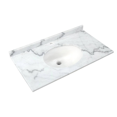 RAK Washington White Marble 800mm Counter Top with Drop In Basin and 1 Tap Hole - RAKWCM80W1