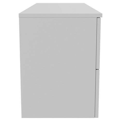 Avant Satin White 1200mm Wall Mounted 4 Drawer Vanity Unit for Countertop Basins Side View