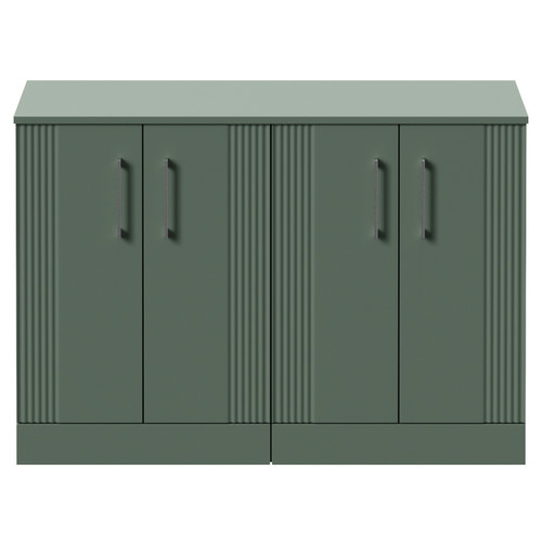 Avant Satin Green 1200mm 2 Door Vanity Unit for Countertop Basins Front View