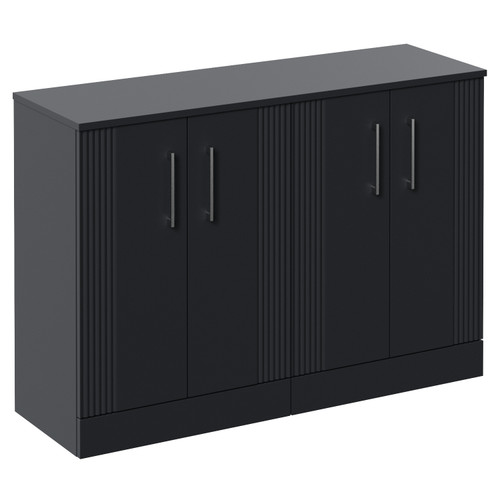 Avant Satin Anthracite 1200mm 2 Door Vanity Unit for Countertop Basins Left Hand View