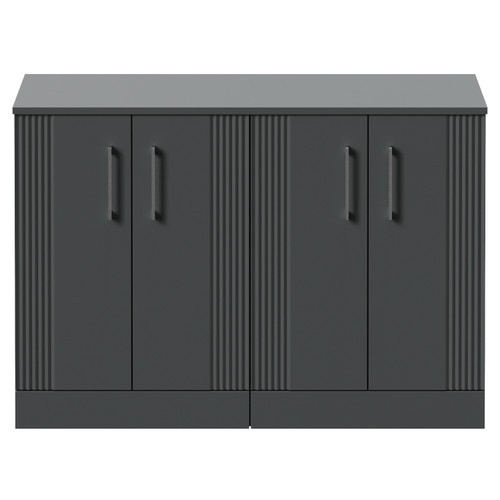 Avant Satin Grey 1200mm 2 Door Vanity Unit for Countertop Basins Front View