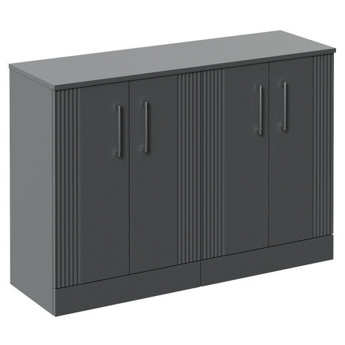 Avant Satin Grey 1200mm 2 Door Vanity Unit for Countertop Basins Left Hand View