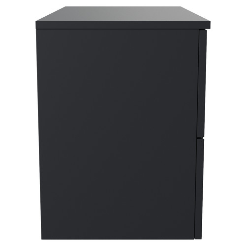 Avant Satin Anthracite 800mm Wall Mounted 2 Drawer Vanity Unit for Countertop Basins Side View