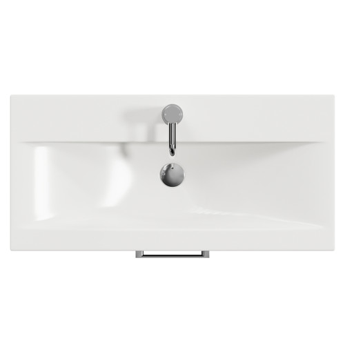 Avant Satin Anthracite 800mm Wall Mounted 2 Drawer Vanity Unit with Glide Basin Top View