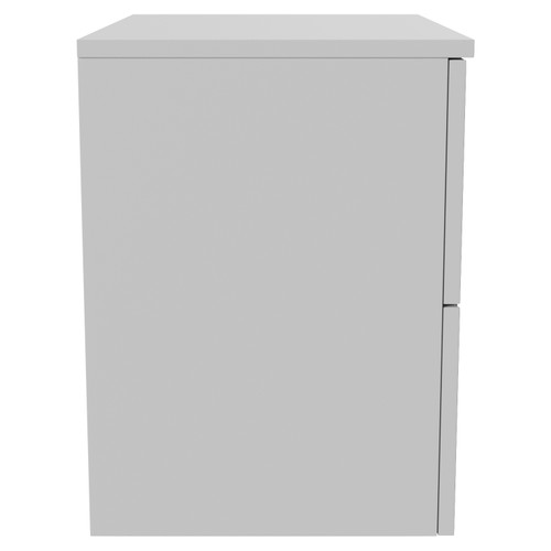 Avant Satin White 600mm Wall Mounted 2 Drawer Vanity Unit for Countertop Basins Side View