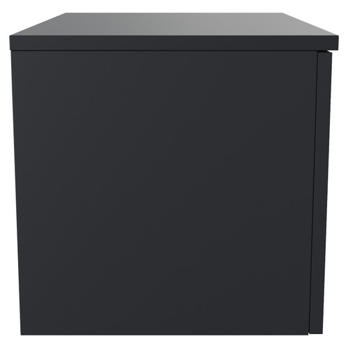 Avant Satin Anthracite 600mm Wall Mounted Single Drawer Vanity Unit for Countertop Basins Side View
