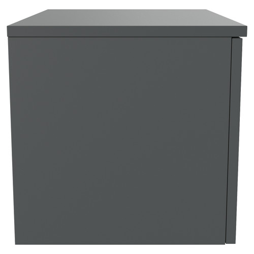 Avant Satin Grey 600mm Wall Mounted Single Drawer Vanity Unit for Countertop Basins Side View