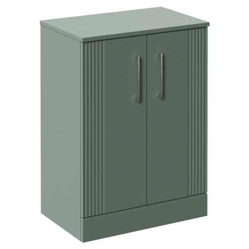 Avant Satin Green 600mm 2 Door Vanity Unit for Countertop Basins Left Hand View