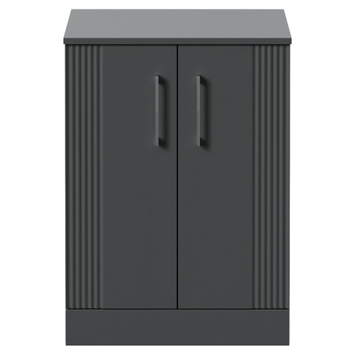 Avant Satin Grey 600mm 2 Door Vanity Unit for Countertop Basins Front View