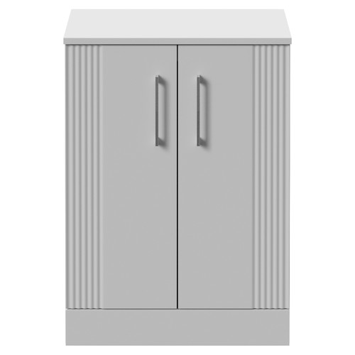 Avant Satin White 600mm 2 Door Vanity Unit for Countertop Basins Front View