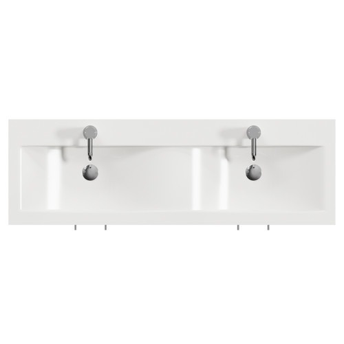 Avant Satin Grey 1200mm 4 Door Vanity Unit with Double Glide Basins Top View