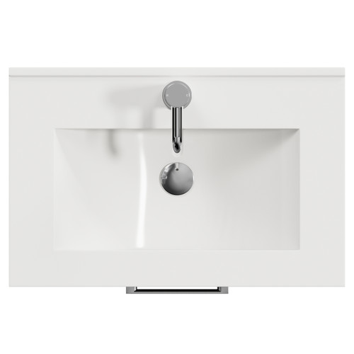 Avant Satin Anthracite 600mm Wall Mounted 2 Drawer Vanity Unit with Angel Basin Top View