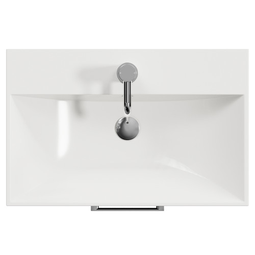 Avant Satin Anthracite 600mm Wall Mounted Single Drawer Vanity Unit with Rimini Basin Top View