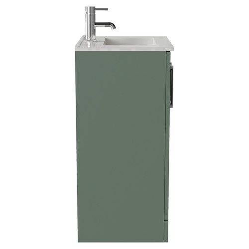 Avant Satin Green 500mm 2 Door Vanity Unit with Angel Basin Side View