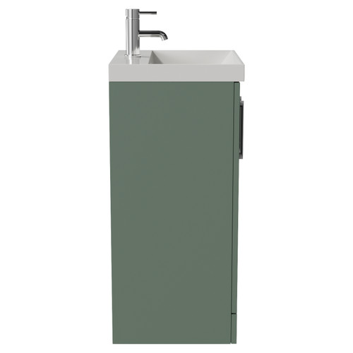 Avant Satin Green 500mm 2 Door Vanity Unit with Rimini Basin Side View