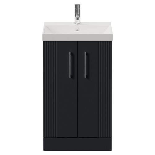 Avant Satin Anthracite 500mm 2 Door Vanity Unit with Rimini Basin Front View