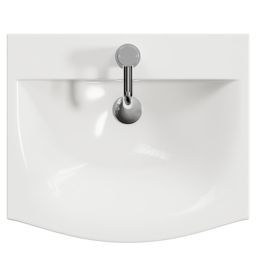 Avant Satin Green 500mm 2 Door Vanity Unit with Arc Basin Top View