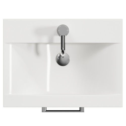 Avant Satin Anthracite 500mm Wall Mounted 2 Drawer Vanity Unit with Glide Basin Top View