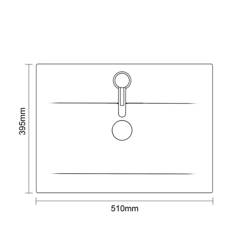 Avant Satin White 500mm 2 Door Vanity Unit with Glide Basin Top Down Dimensions
