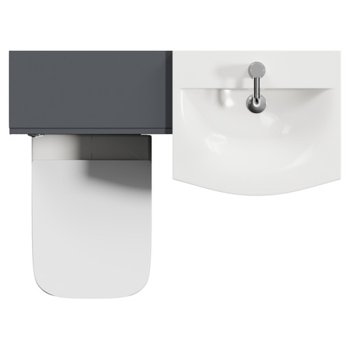 Avant Satin Anthracite 1000mm 2 Door Vanity Unit and Toilet Suite with Arc Basin Top View