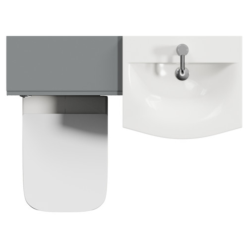 Avant Satin Grey 1000mm 2 Door Vanity Unit and Toilet Suite with Arc Basin Top View