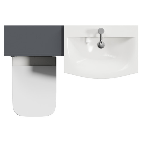 Avant Satin Anthracite 1100mm 2 Door Vanity Unit and Toilet Suite with Arc Basin Top View