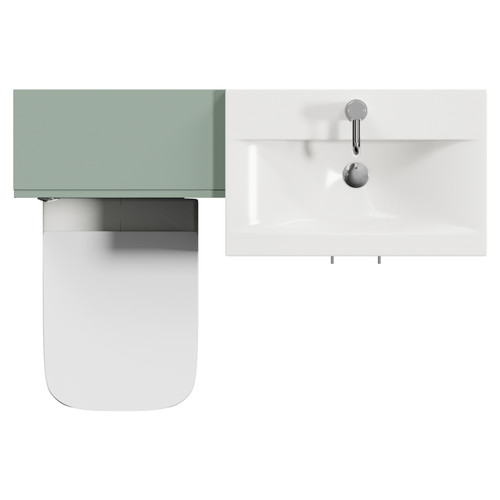 Avant Satin Green 1100mm 2 Door Vanity Unit and Toilet Suite with Glide Basin Top View
