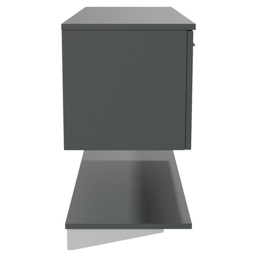Avant Satin Grey 1200mm Wall Mounted Single Drawer Vanity Unit for Countertop Basins with Storage Shelf Side View