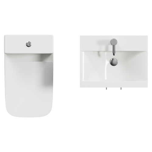 Avant Satin Green 500mm 2 Door Vanity Unit and Kingston Toilet Suite with Glide Basin Top View