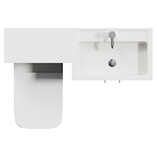 Avant Satin Anthracite 1100mm 2 Door Vanity Unit Toilet Suite with Right Hand Square Lucia Basin Top View