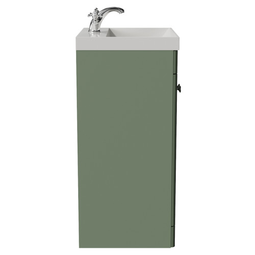 Danbury Satin Green 500mm 2 Door Vanity Unit with Rimini Basin Side View