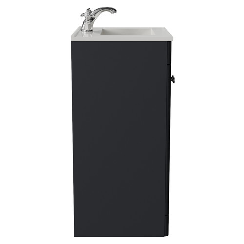 Danbury Satin Anthracite 500mm 2 Door Vanity Unit with Angel Basin Side View