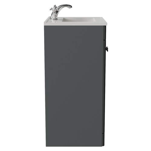 Danbury Satin Grey 500mm 2 Door Vanity Unit with Angel Basin Side View