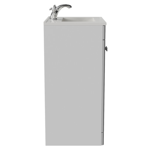 Danbury Satin White 500mm 2 Door Vanity Unit with Angel Basin Side View