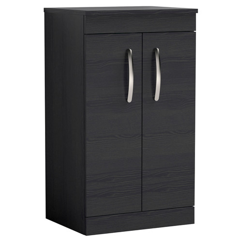 Nuie Athena Charcoal Black 500mm 2 Door Vanity Unit with Worktop - ATH005W Main Image