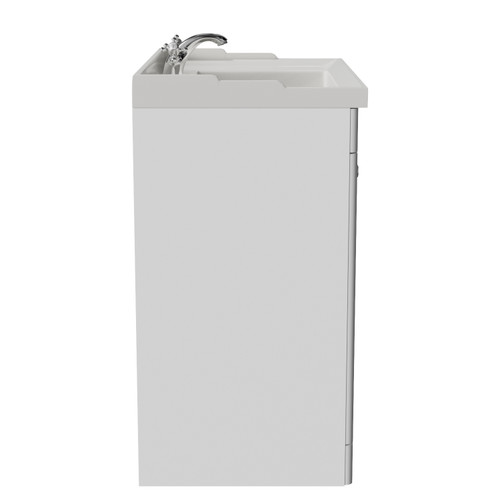 Danbury Satin White 800mm 2 Door Vanity Unit with Windsor Basin Side View
