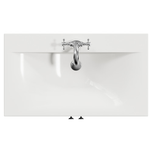 Danbury Satin Grey 800mm 2 Door Vanity Unit with Glide Basin Top View