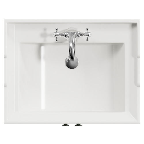 Danbury Satin Green 600mm 2 Door Vanity Unit with Windsor Basin Top View