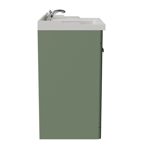 Danbury Satin Green 600mm 2 Door Vanity Unit with Windsor Basin Side View