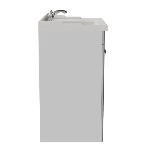 Danbury Satin White 600mm 2 Door Vanity Unit with Windsor Basin Side View