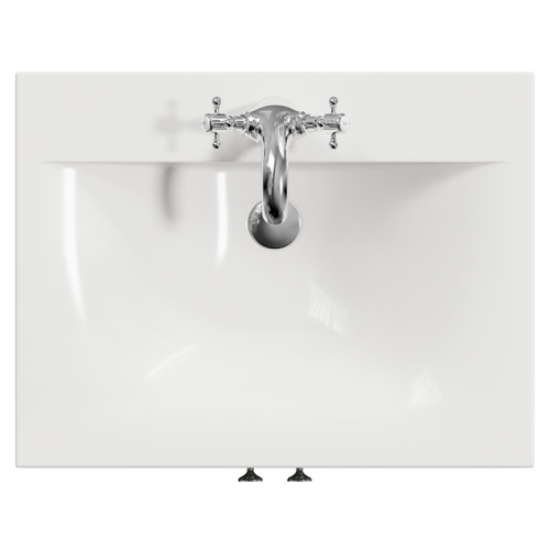 Danbury Satin Green 600mm 2 Door Vanity Unit with Glide Basin Top View