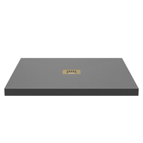 Vanta Stone Square Shower Tray with Grate Side on View