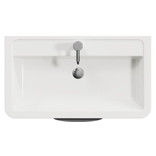 Oslo Gloss White 800mm 2 Drawer Vanity Unit with Leni Basin View from Top