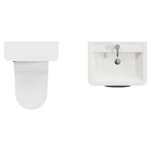 Oslo Gloss White 1150mm Vanity Unit Toilet Suite with Anya Basin View from Top
